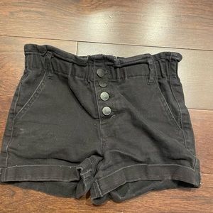 RSQ NEW YORK black paper bag/jean shorts, girls size 12